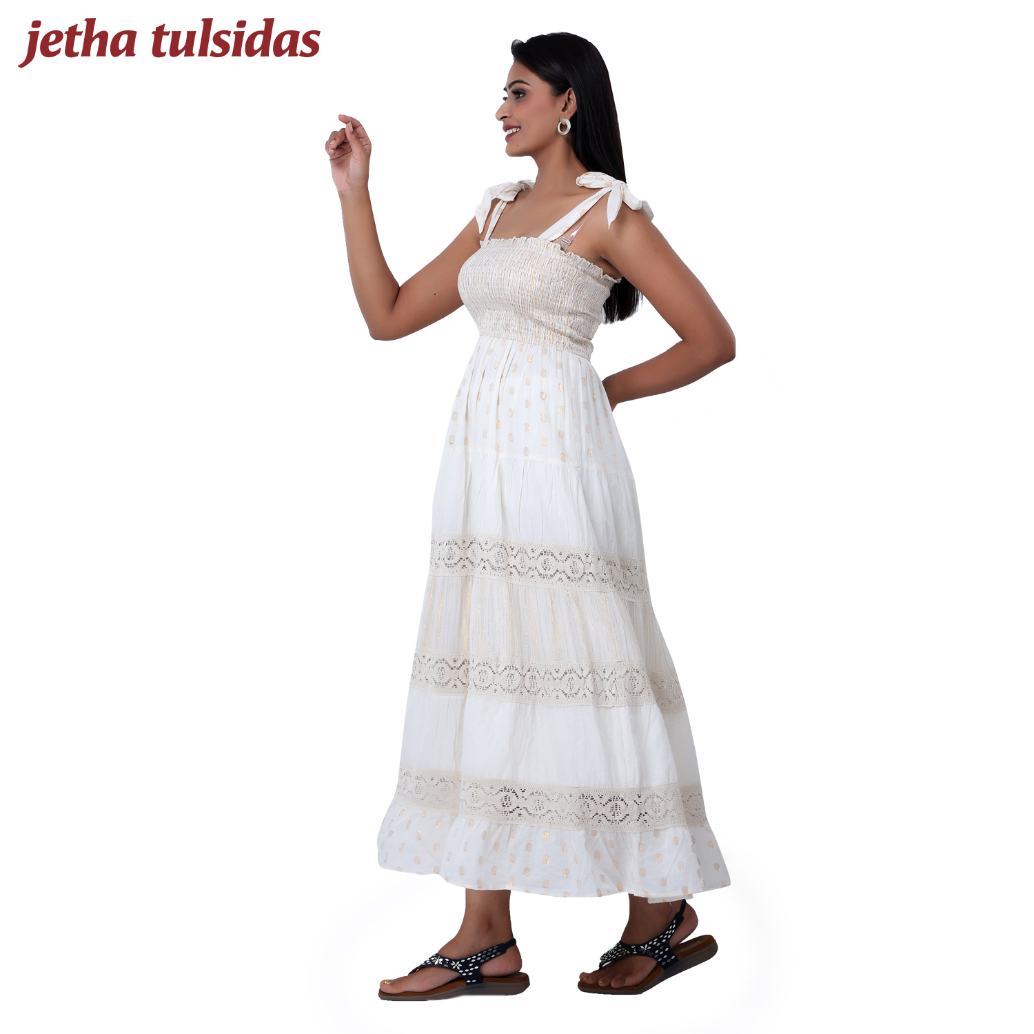 WOMEN WESTERN-MAXI DRESS-LUREX